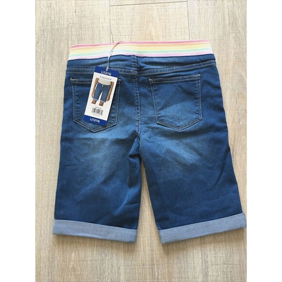 Vigoss Girls Denim Jeans Cotton Blend Thompson Bermuda Stretch Shorts Sz L 12-14 - Picture 2 of 6